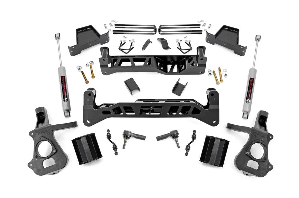 1x 174BOX2 1x 187BOX1 1x 1237BOX5 1x 17430BOX2 7 Inch Lift Kit Cast Steel Chevy GMC 1500 (14-18)