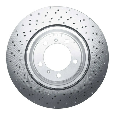 R1 Concepts Hi-Carbon Alloy GEOMET Coated Rotor - Drilled Fits Porsche 911