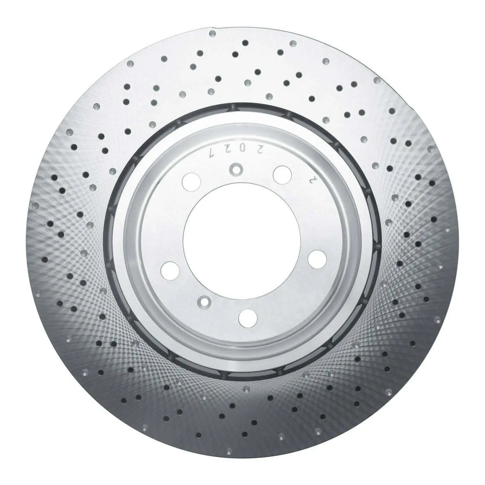 R1 Concepts Hi-Carbon Alloy GEOMET Coated Rotor - Drilled Fits Porsche 911