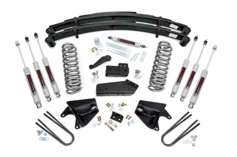 4 Inch Lift Kit Quad Front Shocks Rear Springs Ford F-150 4WD (80-96)