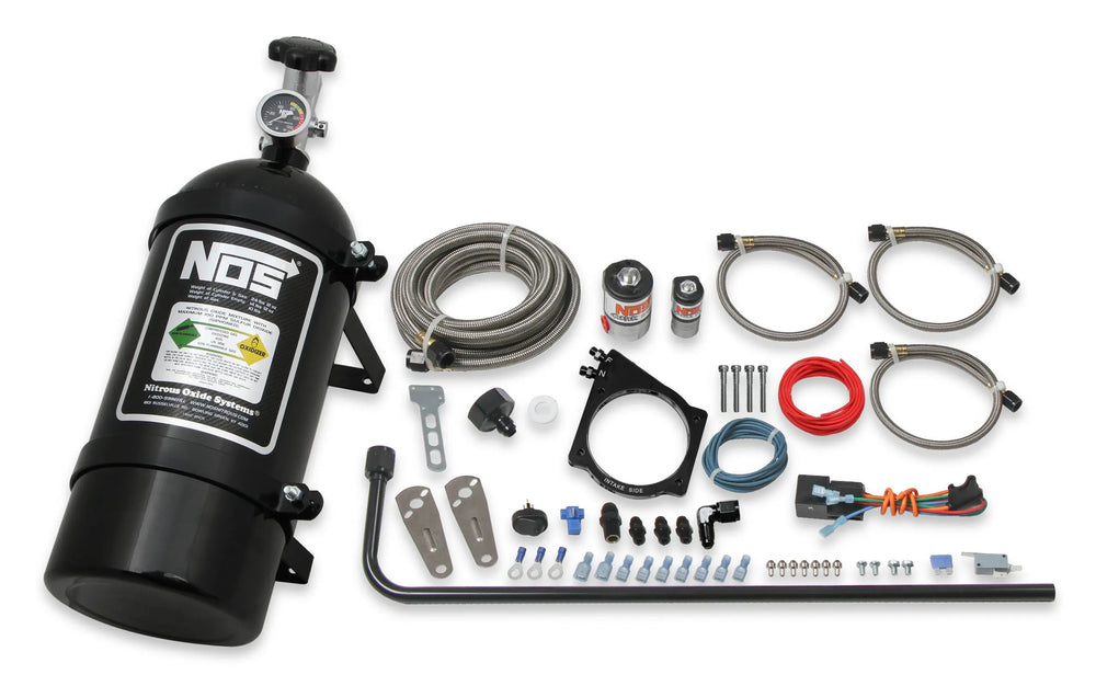 Plate Wet Nitrous System GM 1997-2012 GM LS 102MM Or 105MM 4-Bolt Cable Throttle Body. Black System Is Adjustable Up To 250 Hp. Includes 10Lb Bottle 92MM Plate And All Installation Items NOS