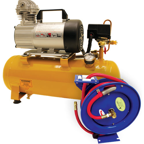 ACC 12V PORTABLE AIR COMRRESSOR KIT INCLUDING 25 FT HOSE REEL