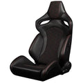 Braum Orue S Series Sport Seats - Honeycomb Alcantara (Orange Stitching) - BRR6S-HXOS