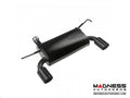 This black axle-back exhaust system from Rugged Ridge fits 07-18 Jeep Wrangler.