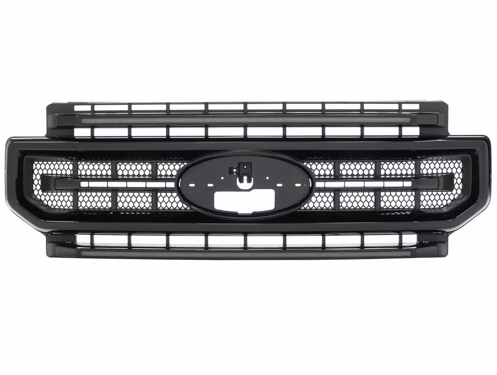 XBG LED Grille: Ford Super Duty (20-22) (Paintable-Black / White DRL)