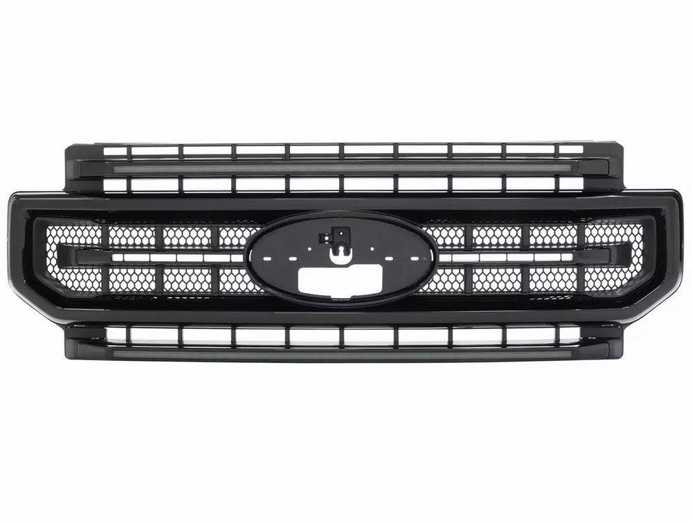 XBG LED Grille: Ford Super Duty (20-22) (Paintable-Black / Amber DRL)