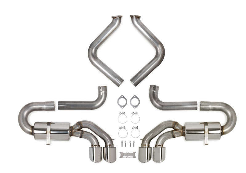 Axle-Back Exhaust System 1997-2004 C5 Corvette 5.7L 304 Stainless Steel 3 Inch Axle-Back Exhaust System With Mufflers Hooker BlackHeart