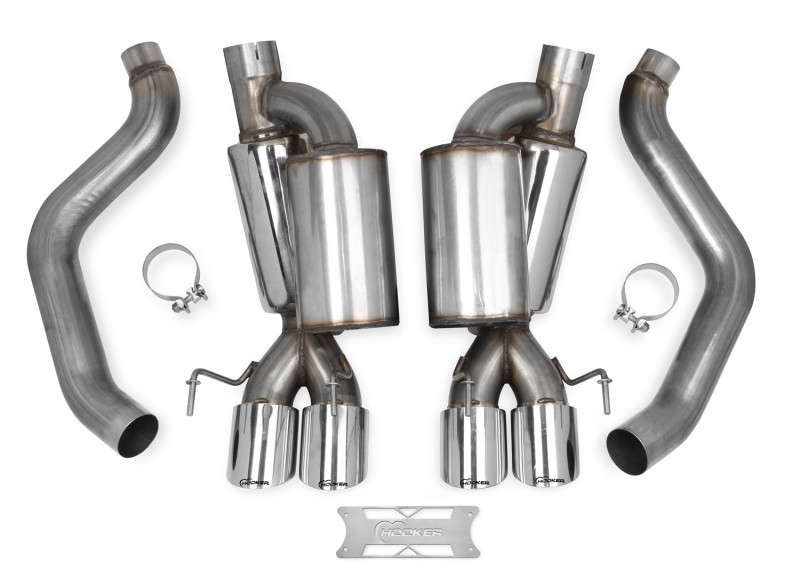 Axle-Back Exhaust System 2005-2008 C6 Corvette Axle-Back 3 Inch Exhaust System W, Mufflers, 304 Ss Hooker BlackHeart
