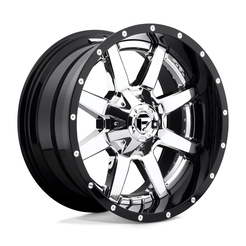 ~(60 lbs. 25X25X15)~ MAVERICK 22x12 8x180.00 CHROME PLATED GLOSS BLACK LIP (-44 mm)