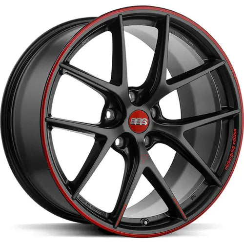 BBS CI-R Nurburgring Edition 20x9 5x120 ET25 Satin Black/Red Lip Wheel - 82mm PFS/Clip Req.