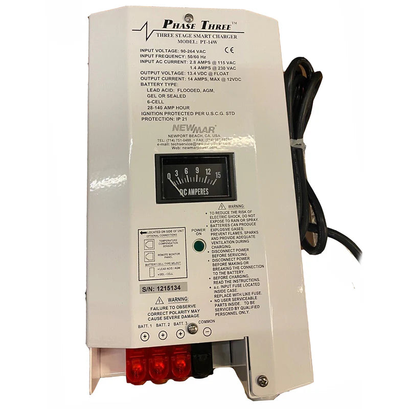 BATT CHGR, PHASE 3, 12V 14A, 3 BANK