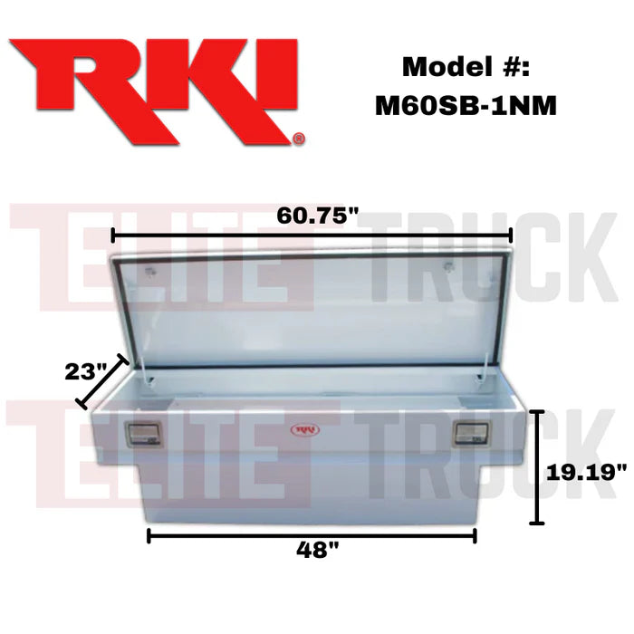 SINGLE LID STEEL CHEST BOX W/ OFFSET (WHITE) FOR SWB TRUCKS