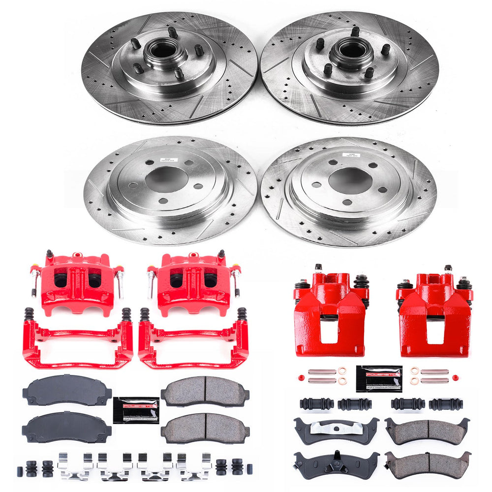 Power Stop 2003 Ford Explorer Sport Front & Rear Z23 Evolution Sport Brake Kit w/Calipers