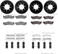 R1 Concepts Black Drilled Slotted Rotors with 5000 Oep Brake Pads Hdw Fits Dodge Ram