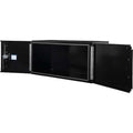 24X24X48 IN BLACK SMOOTH ALUM UNDERBODY TRUCK TOOL BOXDOUBLE BARN DOOR 3POINT COMPRESSION LATCH