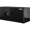 24X24X48 IN BLACK SMOOTH ALUM UNDERBODY TRUCK TOOL BOXDOUBLE BARN DOOR 3POINT COMPRESSION LATCH