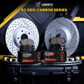 R1 19-25 Ram 1500 Front & Rear Drill/Slot Carbon Coated Rotor Set w/Off-Road/Tow Pads