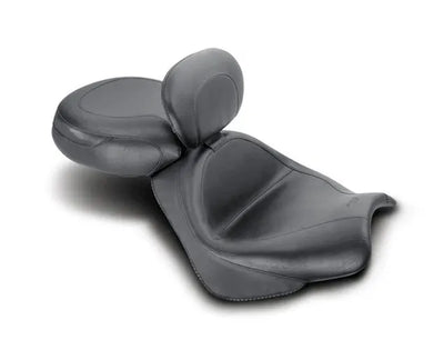 Mustang 02-09 Honda VTX1300 Retro, S ,T Wide Touring 2PC Seat w/Driver Backrest Studs - Black