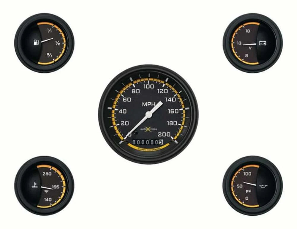 AUTO CROSS YELW 5 GAUGE SET