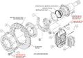Wilwood Forged Dynalite P/S Rear Kit Red Mopar/Dana 2.36in Off w/Snap Ring Bearing