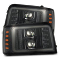 AlphaRex 92-96 Ford Bronco NOVA LED Proj Headlights Chrome w/ Activ. Light Seq. Signal and SB DRL