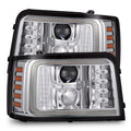 AlphaRex 92-96 Ford Bronco NOVA LED Proj Headlights Chrome w/ Activ. Light Seq. Signal and SB DRL