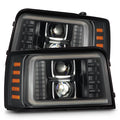 AlphaRex 92-96 Ford Bronco NOVA LED Proj Headlights Chrome w/ Activ. Light Seq. Signal and SB DRL