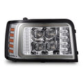 AlphaRex 92-96 Ford Bronco NOVA LED Proj Headlights Chrome w/ Activ. Light Seq. Signal and SB DRL