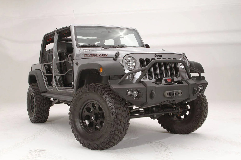 0718 WRANGLER JK HARDCORE STUBBY WINCH BUMPER BARE STEEL