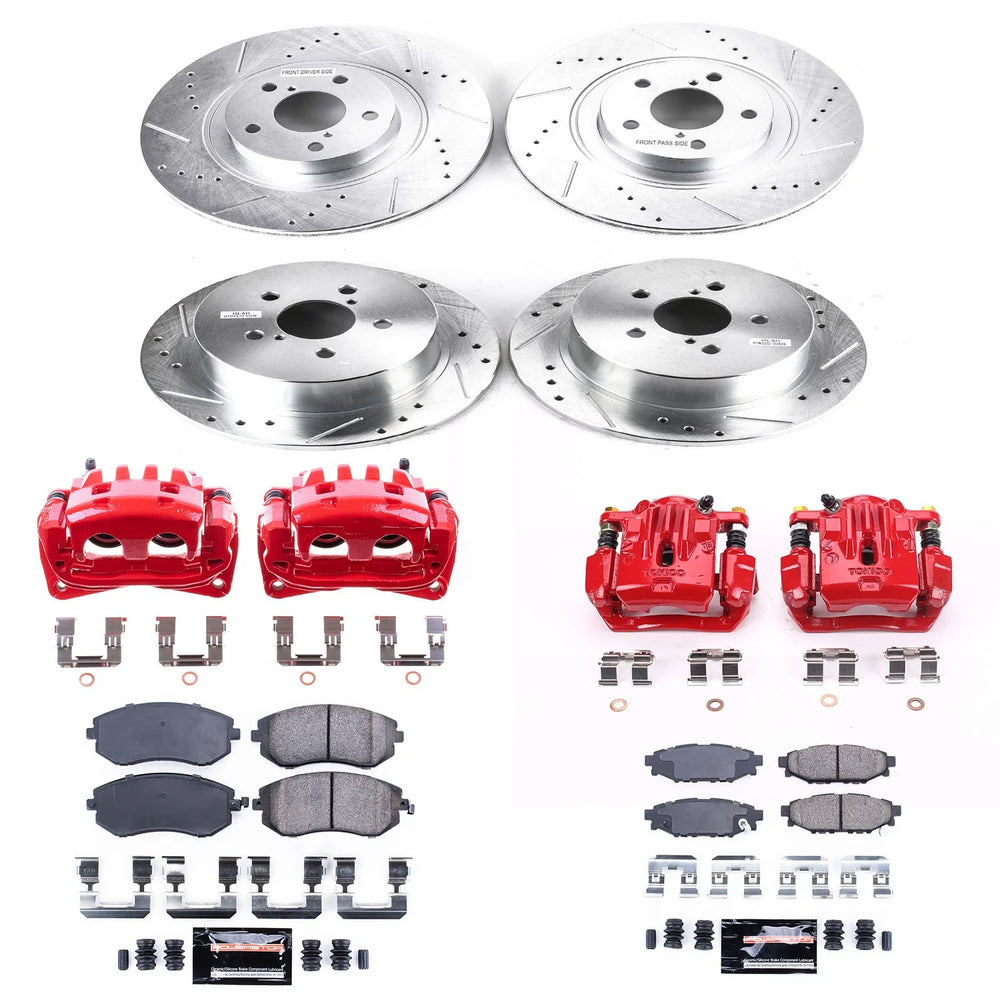 Power Stop 06-09 Subaru Legacy Front & Rear Z23 Evolution Sport Brake Kit w/Calipers