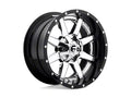 ~(56 lbs. 25X25X13)~ MAVERICK 22x10 8x165.10 CHROME PLATED GLOSS BLACK LIP (-13 mm)