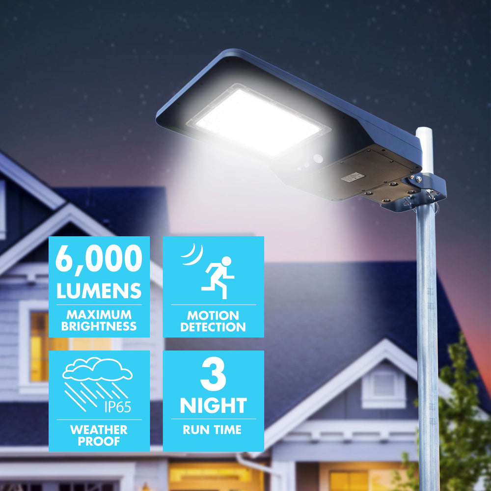 SOLAR & LED FLOODLIGHT W/ REMOTE 6000LM