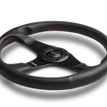 Momo Tuner Steering Wheel 350 mm - Black Leather/Red Stitch/Black Spokes