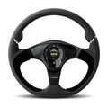 Momo Tuner Steering Wheel 350 mm - Black Leather/Red Stitch/Black Spokes