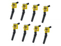 8 Pack Of Ignition Coil-On-Plug Style Ignition Coils Are Direct Plug Replacements For OEM Coils Yellow ACCEL