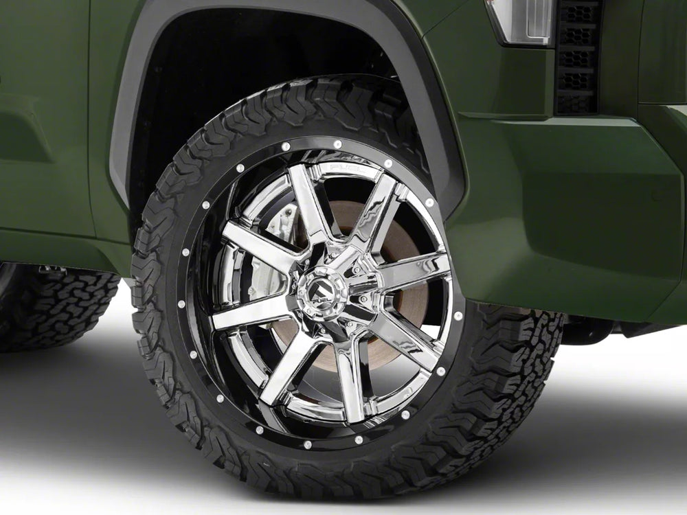 ~(56 lbs. 25X25X13)~ MAVERICK 22x10 6x135.00/6x139.70 CHROME PLATED GLOSS BLACK LIP (-13 mm)