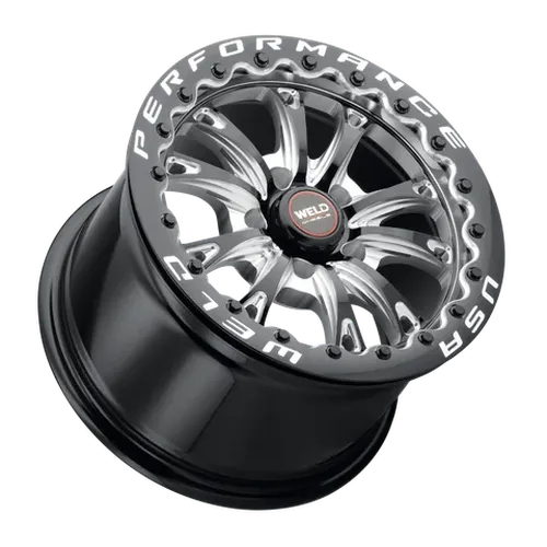 Weld Belmont Beadlock 18x10.5 / 5x120.65 BP / ET65 BS8.25 Gloss Black MIL DIA 78.1