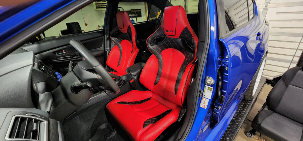 Braum Orue Series Sport Seats - Red Diamond (Red Stitching) - BRR6-RDBS