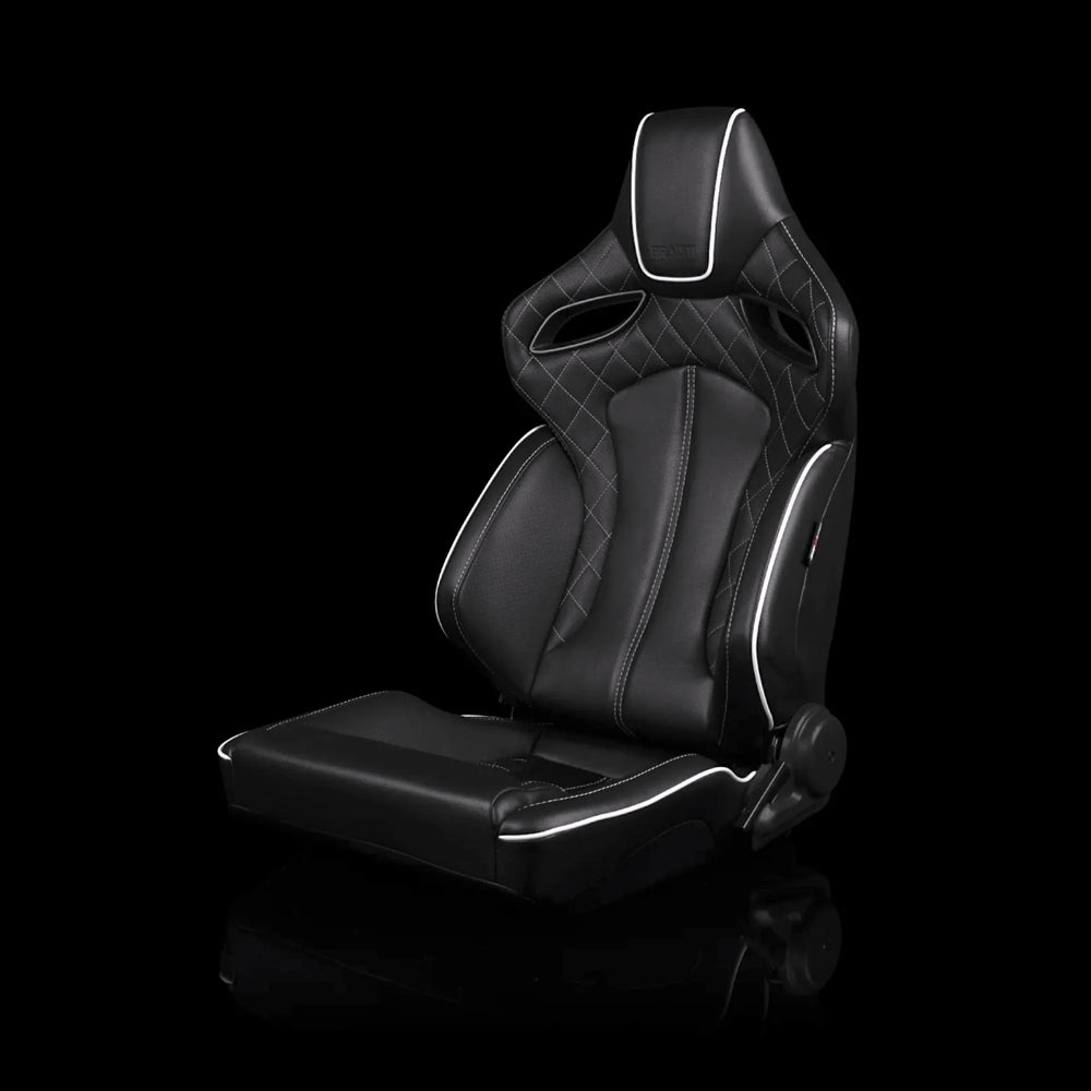 Braum Orue Series Sport Seats - White Diamond (Black Stitching) - BRR6-WDBS