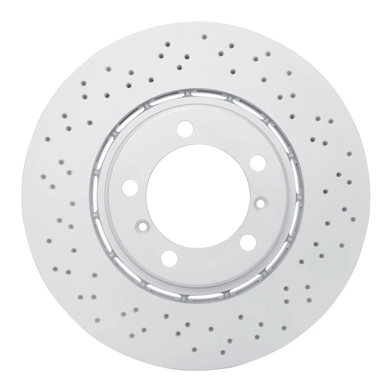 DFC 17-23 Porsche 718 Boxster Left Front Drilled Hi-Carbon Alloy Geomet Coated Rotor