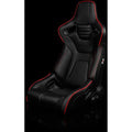 Braum Elite-R Series Sport Seats - Red Leatherette (Black Stitching Black Piping) - BRR1R-RDBP