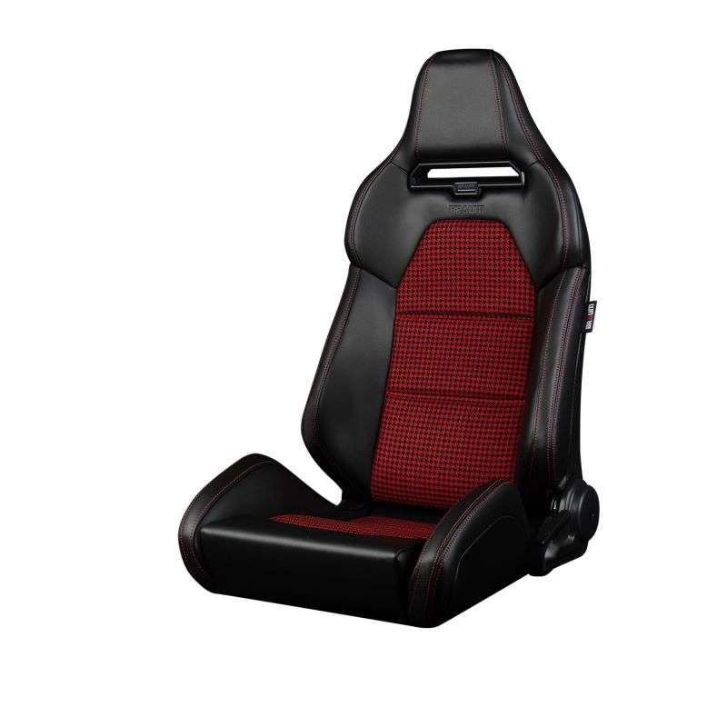 Braum Viper X Series Sport Seats - Black Red Houndstooth - BRR3-BKRH3