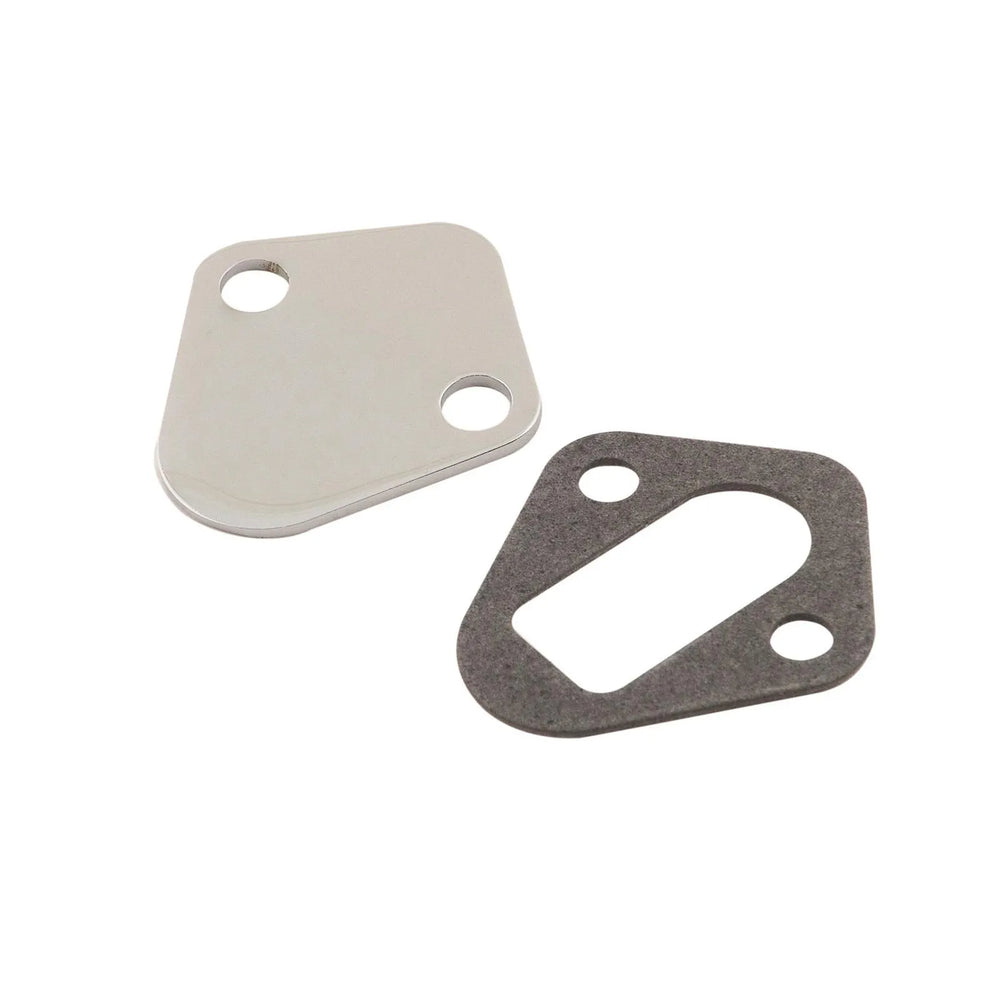 Fuel Pump Block Off Plate Chrome Fits Big Block Chevrolet 396/427/454 & most other V6 or V8 engines with 1-3/4 Inch Bolt Spacing Mr Gasket