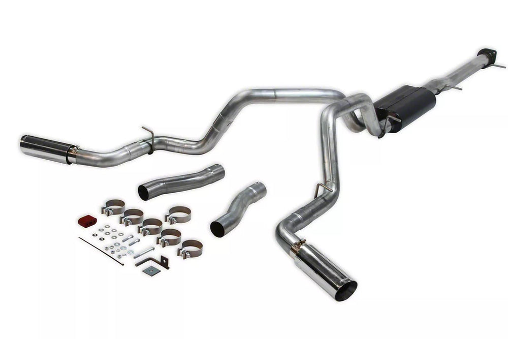 American Thunder Cat-Back Exhaust System Fits 2020-2026 GM 2500Hd/3500Hd With 6.6L Gas Engine, Crew Cab/Short Bed, Dual Out Rear/Dual Out Side, Polished Tips Aggressive To Moderate Sound Flowmaster