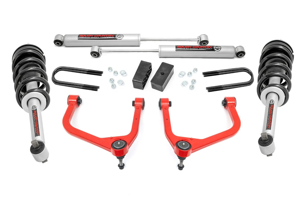 3.5 Inch Lift Kit Mono Leaf Rear N3 Struts GMC Sierra 1500 2WD/4WD (2019-2025 Classic)