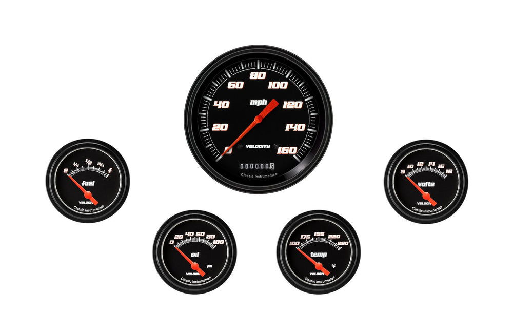 VELOCITY BLK 2 5/8IN SS 5 GAUGE SET-GM