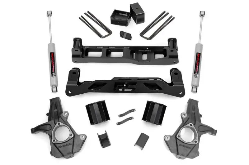 1x 262BOX2 1x 229BOX2 1x 23158 1x 248BOX1 1x 1237BOX1 5 Inch Lift Kit Cast Steel Chevy GMC 1500 (14-17)