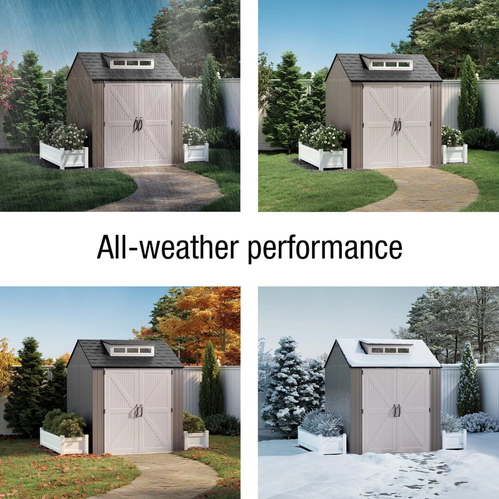 EASY INSTALL 7X7 RESIN STORAGE SHED BROWN