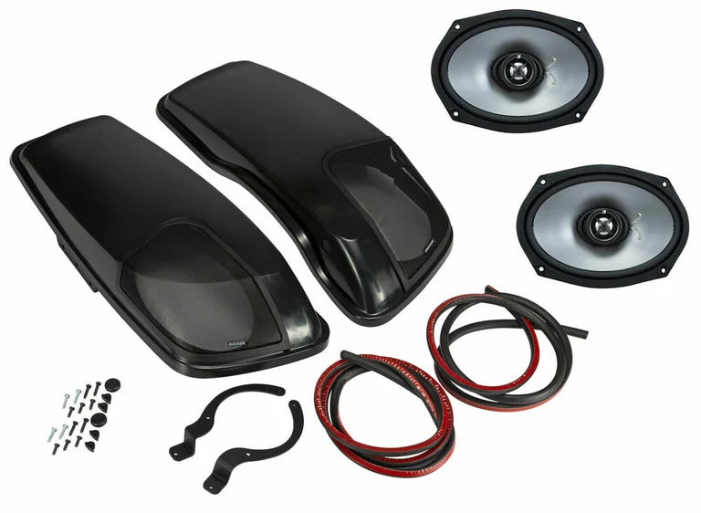 14 up Harley Davidson Left and Right Bag Lid kit w/ 6x9 Speakers and Harness