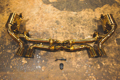 Porsche 991  3.4,3.8L, Catback, T304 SS Anodized Gold, 4.0" Tips